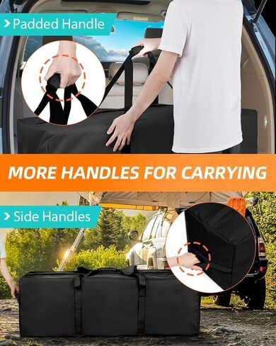 42'' Sports Duffle Bag - Extra Large Travel Duffel Tote Bag Gym Overnight Weekender Shopping Christmas Tree Bag with 2-Way Durable Zippers Water Resistant, Black, 1 Pack in Saudi Arabia