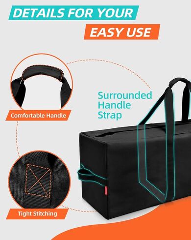 42'' Sports Duffle Bag - Extra Large Travel Duffel Tote Bag Gym Overnight Weekender Shopping Christmas Tree Bag with 2-Way Durable Zippers Water Resistant, Black, 1 Pack in Saudi Arabia
