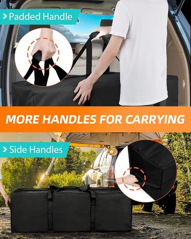 42'' Sports Duffle Bag - Extra Large Travel Duffel Tote Bag Gym Overnight Weekender Shopping Christmas Tree Bag with 2-Way Durable Zippers Water Resistant, Black, 1 Pack in Saudi Arabia