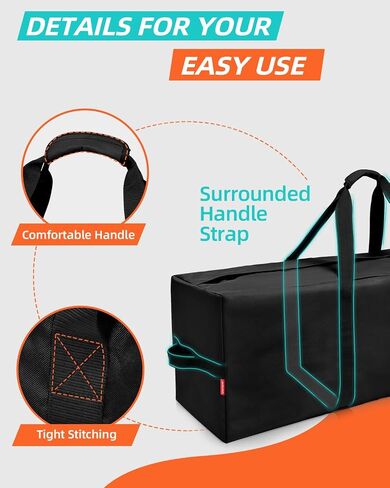42'' Sports Duffle Bag - Extra Large Travel Duffel Tote Bag Gym Overnight Weekender Shopping Christmas Tree Bag with 2-Way Durable Zippers Water Resistant, Black, 1 Pack in Saudi Arabia