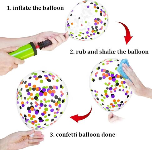 50 Pcs 12 Inch Halloween Balloons Halloween Decorations Orange Black Purple Green Confetti Balloons for Halloween Trick or Treat Party Spooky Ghost Party Bar Birthday Graduation Decoration in Saudi Arabia