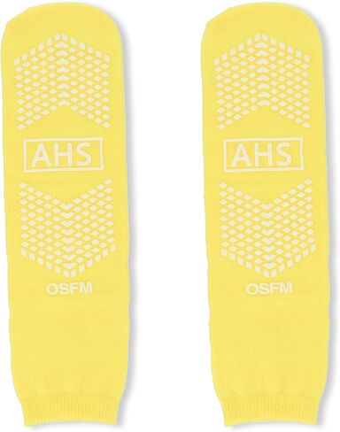 AMERICAN HOSPITAL SUPPLY Anti-Slip Hospital Socks Assorted Colors Knit Grip Socks with Elastic Cuff | X-Large | Bariatric (Yellow, Blue, and Gray) 6 Pairs of Grippy Socks in Saudi Arabia