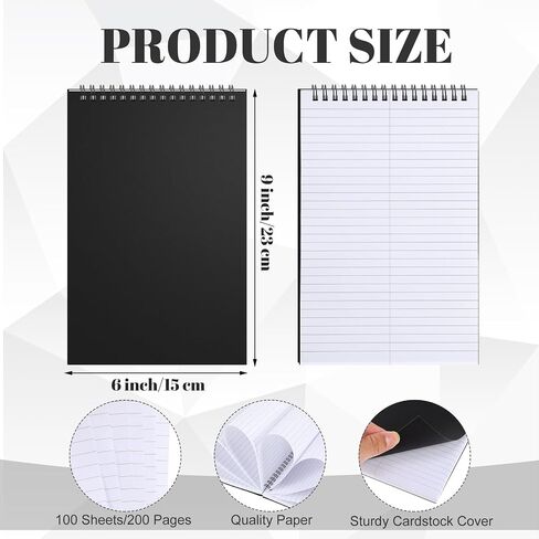 6 Pack Steno Pads Spiral 6 x 9 Inch Gregg Rule 100 Sheets Steno Notebook Top Spiral Notebook for Writing Steno Books for Office College Home Office (Grey) in Saudi Arabia