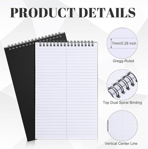 6 Pack Steno Pads Spiral 6 x 9 Inch Gregg Rule 100 Sheets Steno Notebook Top Spiral Notebook for Writing Steno Books for Office College Home Office (Grey) in Saudi Arabia