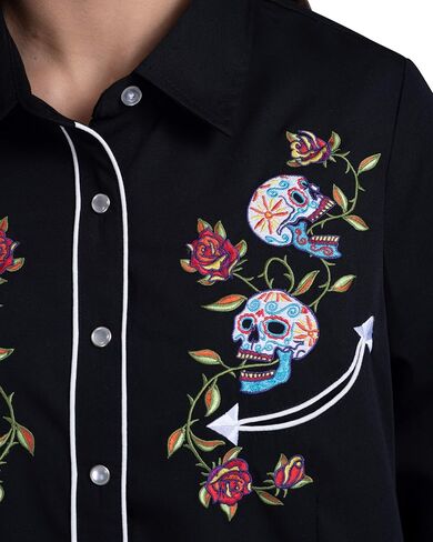 Benny's Womens Day of The Dead Western Shirt in Kuwait
