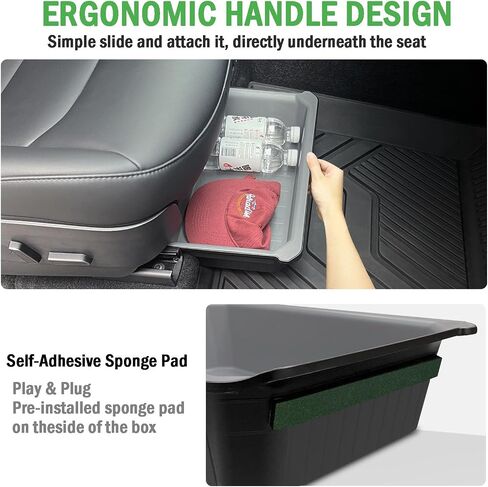 2 PACK Underseat Storage Box for Tesla Y 2024 - 2021- ABS + TPE Double Layer Driver Passenger Underseat Storage Tray Box Organizer for Tesla Model Y 2024 2023 2022 2021 (Gray Inner) in Saudi Arabia