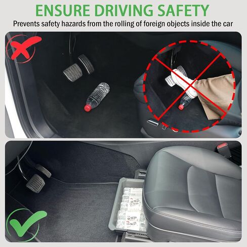 2 PACK Underseat Storage Box for Tesla Y 2024 - 2021- ABS + TPE Double Layer Driver Passenger Underseat Storage Tray Box Organizer for Tesla Model Y 2024 2023 2022 2021 (Gray Inner) in Saudi Arabia