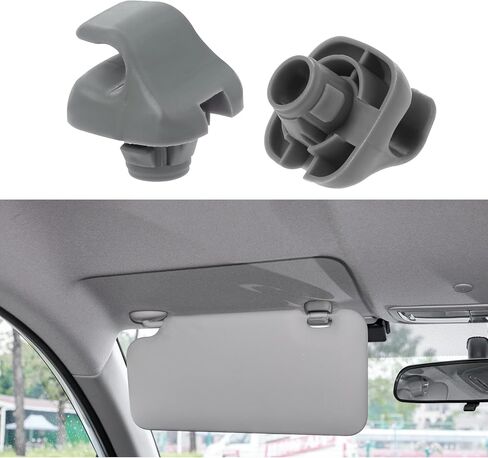 2PCS Sun Visor Clips for Cars, Sun Visor Support Clip Retainer, Auto Sunvisor Hook Bracket Holder Replacement 88217S04003ZA, Premium Automotive Visor Accessories for Honda Civic CR-V Acura TSX (Gray) in Saudi Arabia