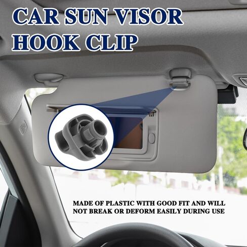 2PCS Sun Visor Clips for Cars, Sun Visor Support Clip Retainer, Auto Sunvisor Hook Bracket Holder Replacement 88217S04003ZA, Premium Automotive Visor Accessories for Honda Civic CR-V Acura TSX (Gray) in Saudi Arabia