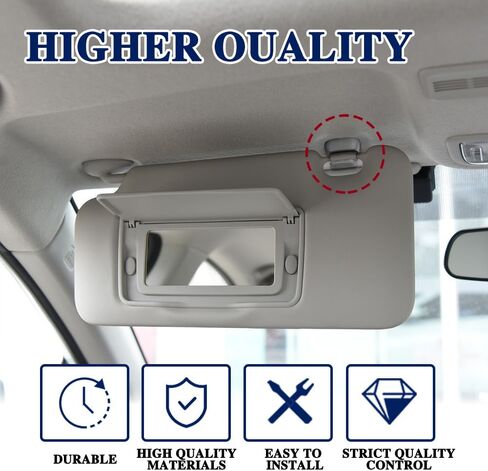 2PCS Sun Visor Clips for Cars, Sun Visor Support Clip Retainer, Auto Sunvisor Hook Bracket Holder Replacement 88217S04003ZA, Premium Automotive Visor Accessories for Honda Civic CR-V Acura TSX (Gray) in Saudi Arabia