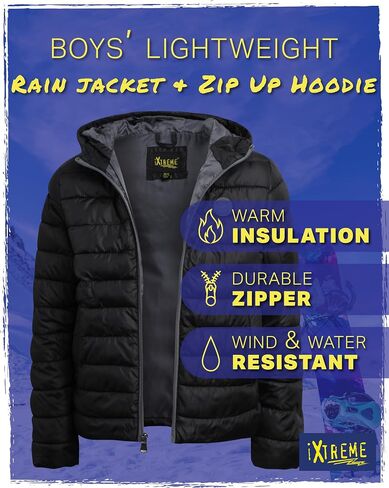 iXtreme Boys' Puffer Jacket - Full Zip Up Bomber Jacket for Boys - Cozy Boys' Winter Jackets (4-18) in Kuwait
