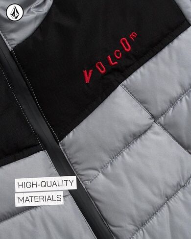 سترة منتفخة للأولاد من Volcom - سترة شتوية مبطنة بغطاء للرأس من Glacier Shield - سترات ملابس خارجية معزولة للأولاد (4-18) in Saudi Arabia