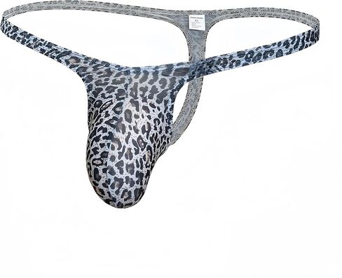 Men's Leopard Print Thong Ice Silk| Fashionable Print, Stretchy Fabric, Sexy Wild Charm in Kuwait