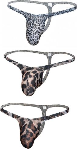 Men's Leopard Print Thong Ice Silk| Fashionable Print, Stretchy Fabric, Sexy Wild Charm in Kuwait