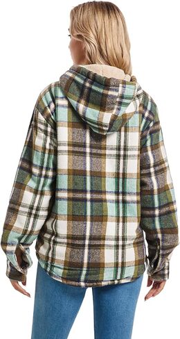 سترة نسائية من الصوف الفانيلا بسحاب كامل منقوشة ومبطنة بصوف الشيربا للنساء in Kuwait