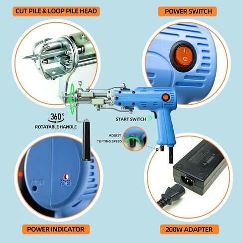 Tufting Gun,Upgrade Rug Making Kit Rug Gun 2 in 1 Cut Pile Rug Pile Tufting Machine Starter Kit (Tufting Gun) in Saudi Arabia