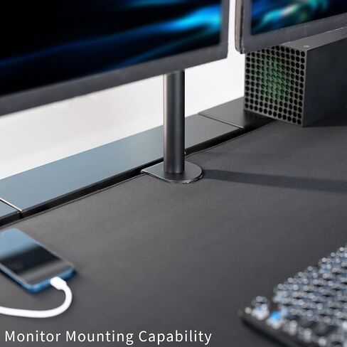 VIVO Electric 60 x 30 inch Standing Desk Workstation with Concealed Cable Trays and Full-Size Mouse Pad, Memory Controller Height Adjustment, Black Top Black Frame, DESK-KIT-1B6-P3B in Saudi Arabia