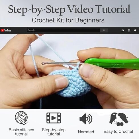 CROCMJ Crochet Kit for Beginners,Complete Crochet Starter kit for Adults with Step-by-Step Video Tutorial,Beginner Crochet Kit for Adults Kids Gift,Starter Easy Learn to Crochet Placemat in Saudi Arabia