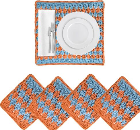 CROCMJ Crochet Kit for Beginners,Complete Crochet Starter kit for Adults with Step-by-Step Video Tutorial,Beginner Crochet Kit for Adults Kids Gift,Starter Easy Learn to Crochet Placemat in Saudi Arabia