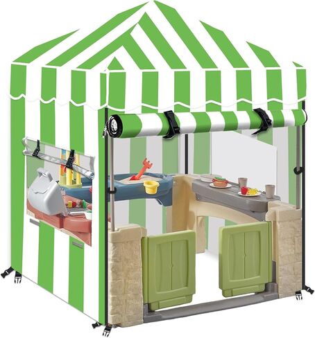 Kids Outdoor Playhouse Cover, Kids Playhouse Cover Suitable for Step 2 Playhouse and Playhouse of The Same Size as Other Brands Playhouse for Kids Outdoor, Outdoor Playset Cover (Green) in Saudi Arabia