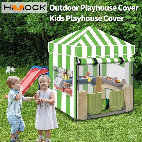 Kids Outdoor Playhouse Cover, Kids Playhouse Cover Suitable for Step 2 Playhouse and Playhouse of The Same Size as Other Brands Playhouse for Kids Outdoor, Outdoor Playset Cover (Green) in Saudi Arabia