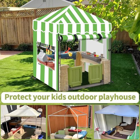 Kids Outdoor Playhouse Cover, Kids Playhouse Cover Suitable for Step 2 Playhouse and Playhouse of The Same Size as Other Brands Playhouse for Kids Outdoor, Outdoor Playset Cover (Green) in Saudi Arabia