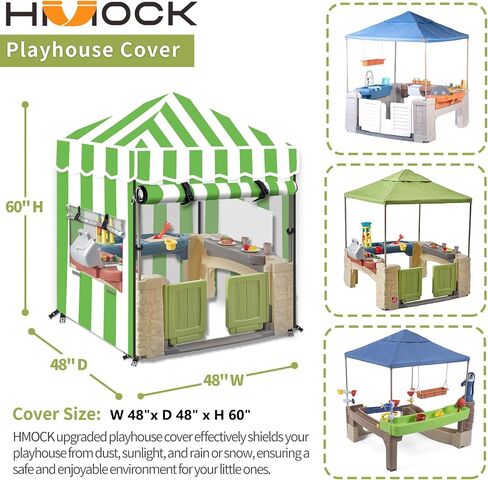 Kids Outdoor Playhouse Cover, Kids Playhouse Cover Suitable for Step 2 Playhouse and Playhouse of The Same Size as Other Brands Playhouse for Kids Outdoor, Outdoor Playset Cover (Green) in Saudi Arabia