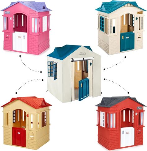 غطاء مسرح خارجي، غطاء واقٍ لجميع الأحوال الجوية لبيت لعب Little Tikes Cape Cottage، مناسب تمامًا، مع باب ونافذة، 43 بوصة عرض × 35 بوصة عمق × 48 بوصة ارتفاع، (الغطاء فقط، أزرق) in Saudi Arabia