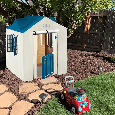 غطاء مسرح خارجي، غطاء واقٍ لجميع الأحوال الجوية لبيت لعب Little Tikes Cape Cottage، مناسب تمامًا، مع باب ونافذة، 43 بوصة عرض × 35 بوصة عمق × 48 بوصة ارتفاع، (الغطاء فقط، أزرق) in Saudi Arabia