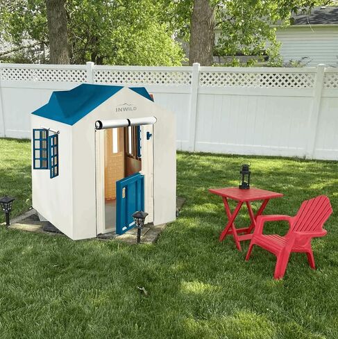غطاء مسرح خارجي، غطاء واقٍ لجميع الأحوال الجوية لبيت لعب Little Tikes Cape Cottage، مناسب تمامًا، مع باب ونافذة، 43 بوصة عرض × 35 بوصة عمق × 48 بوصة ارتفاع، (الغطاء فقط، أزرق) in Saudi Arabia