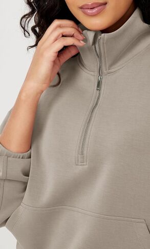 ODODOS Women's Modal Soft Cinchable Sweatshirts Half Zipper Funnel Neck Oversize Pullover with Pockets in Saudi Arabia