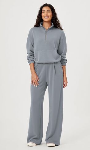 ODODOS Women's Modal Soft Cinchable Sweatshirts Half Zipper Funnel Neck Oversize Pullover with Pockets in Saudi Arabia
