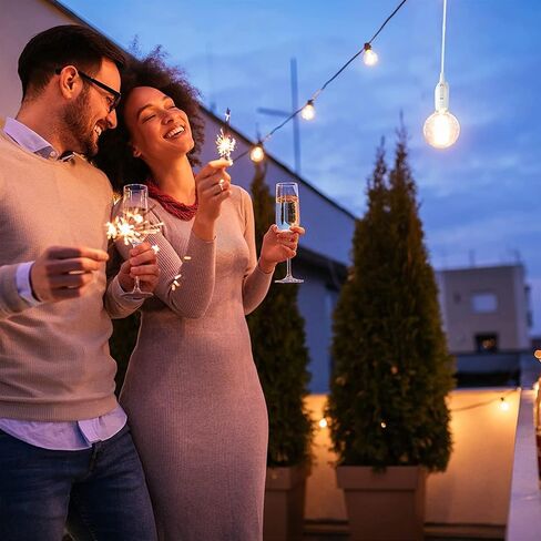 سلك إضاءة معلق - مقبس لمبة إضاءة بطول 16 قدمًا مع قابس سلك E26/E27 في مقبس الإضاءة، سلك فانوس معلق تمديد مع مفتاح تشغيل/إيقاف، أبيض، عبوتان in Kuwait