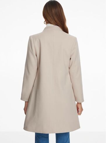 Allegra K Winter Pea Coats for Women's Stand Collar Hidden Button Long Sleeve Overcoat in Saudi Arabia