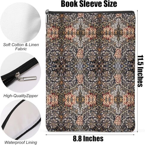Botanical Book Sleeve, Vintage Jasmine Book Covers for Paperbacks, Floral Book Pouch Book Protector, Book Lovers Gifts for Women Girls Mom, Book Accessories Book Club Gifts Christmas Birthday Gifts in Saudi Arabia