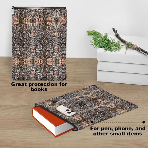 Botanical Book Sleeve, Vintage Jasmine Book Covers for Paperbacks, Floral Book Pouch Book Protector, Book Lovers Gifts for Women Girls Mom, Book Accessories Book Club Gifts Christmas Birthday Gifts in Saudi Arabia