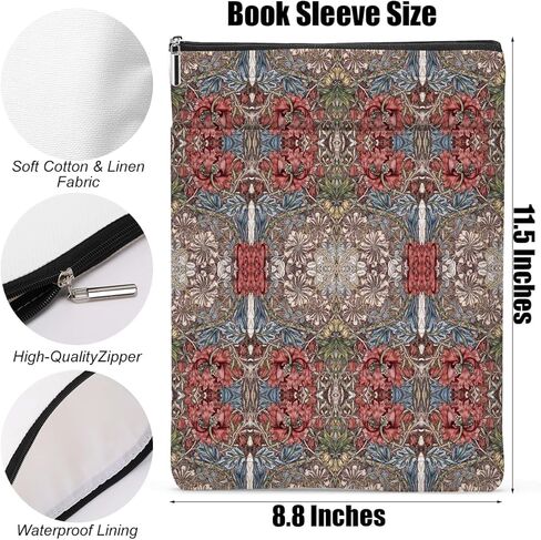Botanical Book Sleeve, Vintage Jasmine Book Covers for Paperbacks, Floral Book Pouch Book Protector, Book Lovers Gifts for Women Girls Mom, Book Accessories Book Club Gifts Christmas Birthday Gifts in Saudi Arabia
