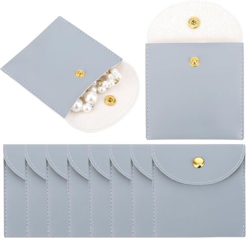 Jewelry Bags, 8 Pcs Custom Jewelry Purse Pouch Luxury Small Jewelry Gift Bags with Snap Button Envelope Style Bridesmaid Gifts Set for Women Earring Necklace in Saudi Arabia