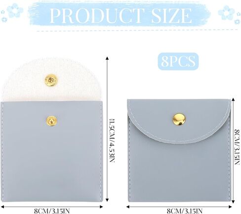 Jewelry Bags, 8 Pcs Custom Jewelry Purse Pouch Luxury Small Jewelry Gift Bags with Snap Button Envelope Style Bridesmaid Gifts Set for Women Earring Necklace in Saudi Arabia