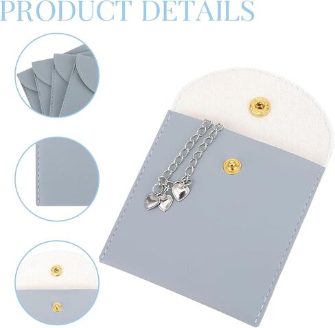 Jewelry Bags, 8 Pcs Custom Jewelry Purse Pouch Luxury Small Jewelry Gift Bags with Snap Button Envelope Style Bridesmaid Gifts Set for Women Earring Necklace in Saudi Arabia