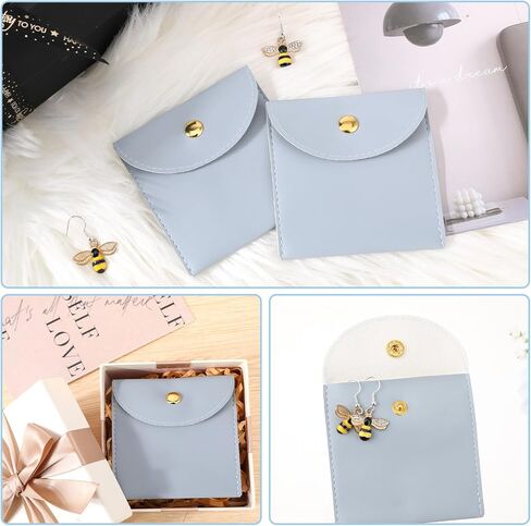 Jewelry Bags, 8 Pcs Custom Jewelry Purse Pouch Luxury Small Jewelry Gift Bags with Snap Button Envelope Style Bridesmaid Gifts Set for Women Earring Necklace in Saudi Arabia