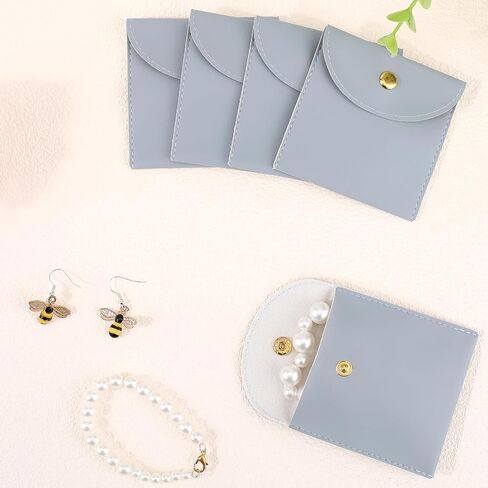 Jewelry Bags, 8 Pcs Custom Jewelry Purse Pouch Luxury Small Jewelry Gift Bags with Snap Button Envelope Style Bridesmaid Gifts Set for Women Earring Necklace in Saudi Arabia