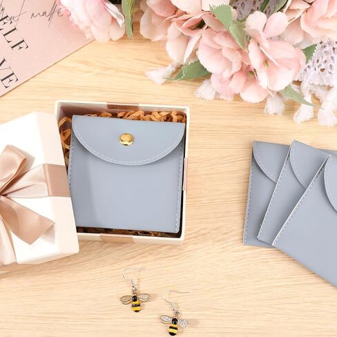 Jewelry Bags, 8 Pcs Custom Jewelry Purse Pouch Luxury Small Jewelry Gift Bags with Snap Button Envelope Style Bridesmaid Gifts Set for Women Earring Necklace in Saudi Arabia
