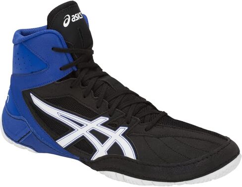 حذاء المصارعة Cael V8.0 للرجال من ASICS، مقاس 6، أسود/أبيض in Kuwait