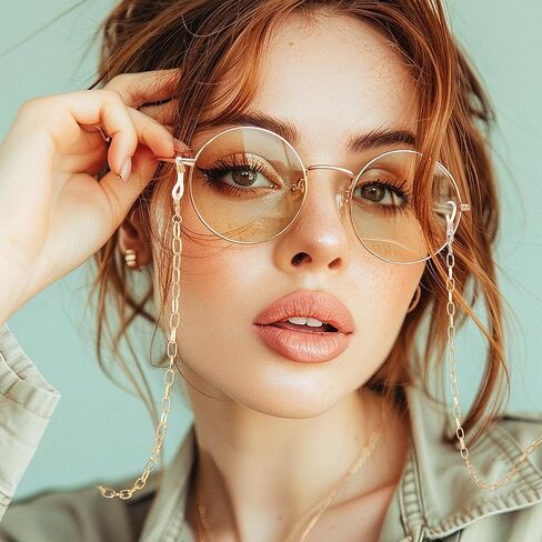 سلاسل النظارات للنساء، سلسلة نظارات ذهبية قابلة للتعديل نظارات شمسية سلسلة حامل نظارات العين حول الرقبة قناع الوجه سلسلة معدنية حامل النظارات حزام مشبك ورق سلسلة ربط قلادة للنساء الفتيات in Saudi Arabia