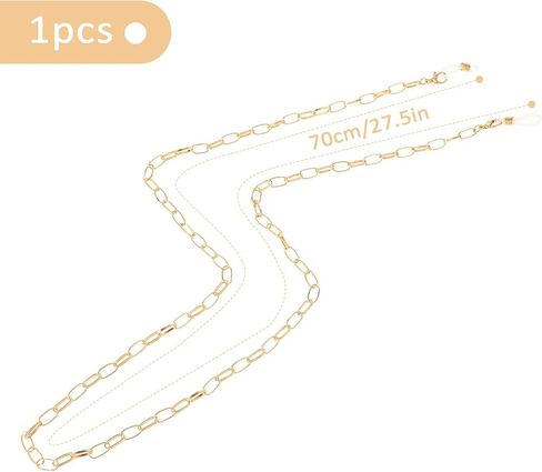 سلاسل النظارات للنساء، سلسلة نظارات ذهبية قابلة للتعديل نظارات شمسية سلسلة حامل نظارات العين حول الرقبة قناع الوجه سلسلة معدنية حامل النظارات حزام مشبك ورق سلسلة ربط قلادة للنساء الفتيات in Saudi Arabia