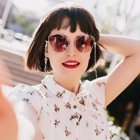 سلاسل النظارات للنساء، سلسلة نظارات ذهبية قابلة للتعديل نظارات شمسية سلسلة حامل نظارات العين حول الرقبة قناع الوجه سلسلة معدنية حامل النظارات حزام مشبك ورق سلسلة ربط قلادة للنساء الفتيات in Saudi Arabia