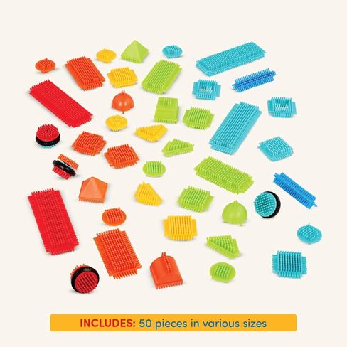 باتات - كتل ذات شعيرات - مكعبات بناء متشابكة من STEM - مجموعة لعب 50 قطعة - ألعاب تنموية للأطفال الصغار والأطفال - دلو البناء الأساسي - سنتان + in Kuwait