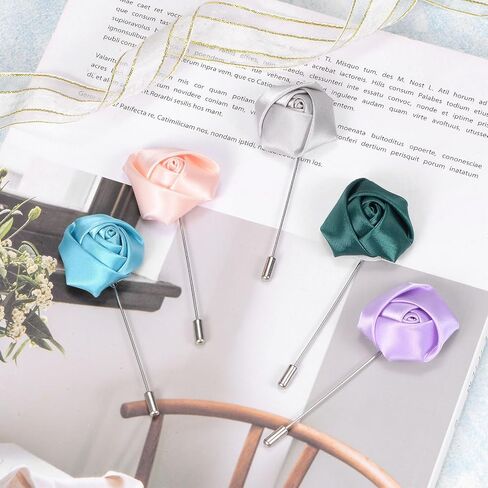 Rose Boutonnieres، العريس Boutonnieres، دبوس طية صدر السترة للرجال الزفاف/بدلة الرجل الديكور/عراوي الزفاف جيب Boutonnieres/باقات الزفاف DIY in Kuwait