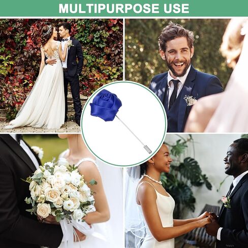 Rose Boutonnieres، العريس Boutonnieres، دبوس طية صدر السترة للرجال الزفاف/بدلة الرجل الديكور/عراوي الزفاف جيب Boutonnieres/باقات الزفاف DIY in Kuwait